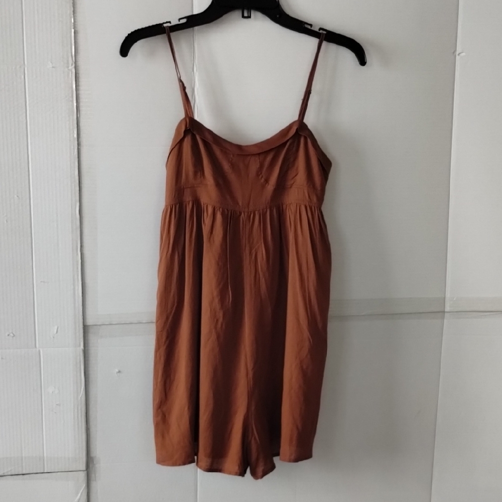 Vici Rust Brown Spaghetti Strap Romper SZ Small Chic Collegiate Resort Vacation